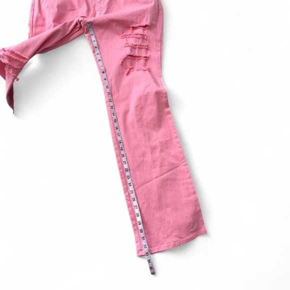 Y2K Pink Low Rise Studded Ripped Flare Jeans‎ - Picture 8 of 8